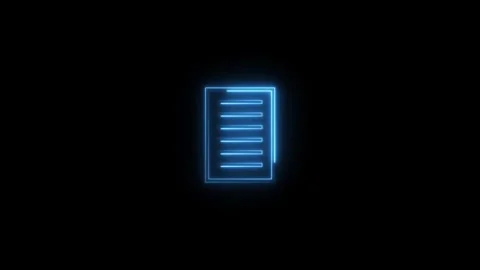 Animated PDF file icon with neon saber effect on color background. Stock Footage 310180137