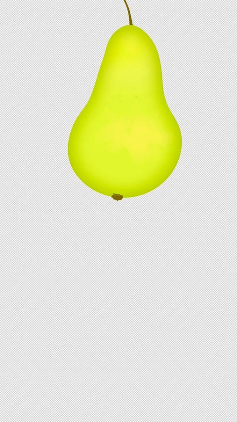 An animated pear splitting into two halves. Stock Footage 278384872