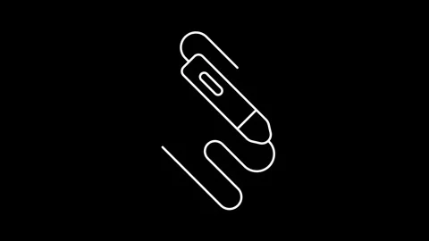 Animated Pen Icon icons in thin line style Stock Footage 314337487