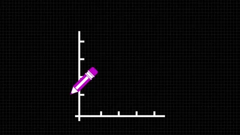 Animated pencil drawing effect for creating graphs on a dark grid backgroun.. Stock Footage 327385266