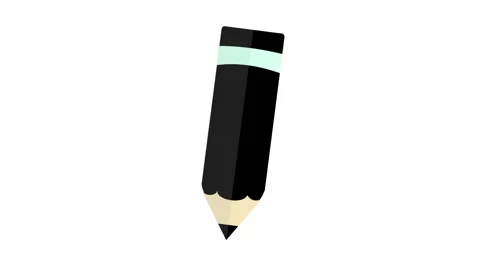 Animated pencil element with simple and clean movement Stock Footage 311827002
