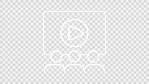 Animated People watching video lesson white line icon 스톡 동영상 342246558