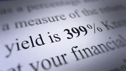 Animated Percent Yield Increasing Numbers on Financial Statements Stock Footage 237514395