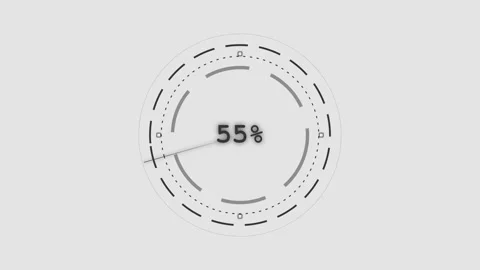 Animated percentage gauge meter progress. Stockbeeldmateriaal 335734852