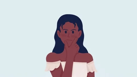Animated perplexed lady emotion Stock Footage 228565094