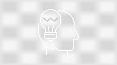 Animated person head with lightbulb white line icon Stock Footage 346718557