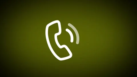 Animated phone icon ringing on dark green background communication symbol m.. Stock Footage 341229093
