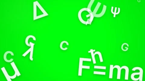 Animated Physics and Math Formulas Falling on Green Screen Background. 스톡 동영상 333155678