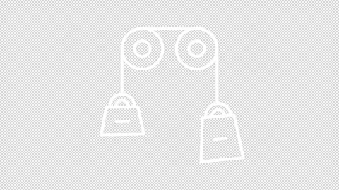 Animated physics branches white line icons Stock Footage 340354257