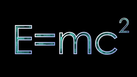 Animated physics formula energy equals the mass of an object multiplied by the Stock Footage 272306366
