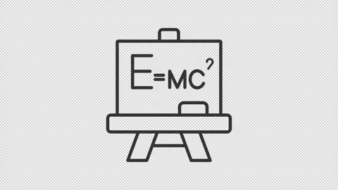 Animated physics lesson line icon Stock Footage 337776636