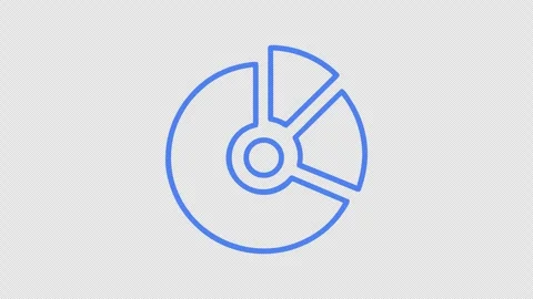 Animated Pie Chart Blue Line Drawing Icon Business Donut Graph Analytics Loop Vídeos de archivo 337251721