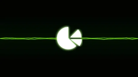 Animated pie chart data graph glowing neon green on black background Stock Footage 346158381