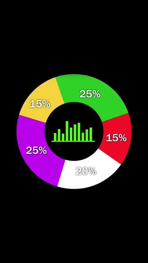 Animated pie chart data visualization vertical video marketing presentation.. Stock Footage 317772604