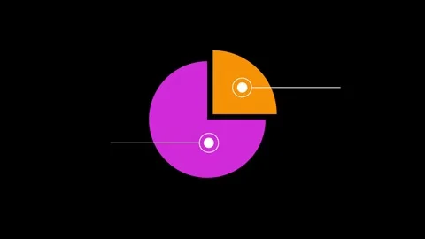 Animated Pie Chart Graph with Data Pointers Stock Footage 347010743