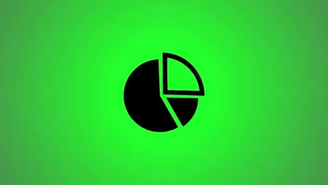 Animated pie chart graphic with motion effects and green background Stock Footage 346491379