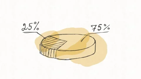 Animated Pie Chart Icon Showing Percentage Distribution Stock Footage 341863470