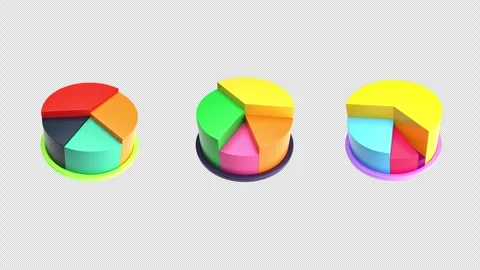 Animated Pie Chart Set 3 Stock Footage 264922474