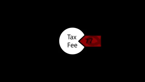 Animated pie chart showing tax fee segment with red arrow pointing out for .. Stock Footage 341008226