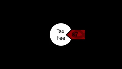 Animated pie chart showing tax fee breakdown with red arrow pointing to hig.. Stock Footage 341008233