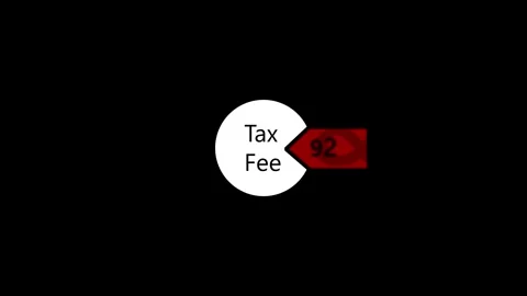 Animated pie chart showing tax fee breakdown with red segment isolated on b.. 스톡 동영상 341008240