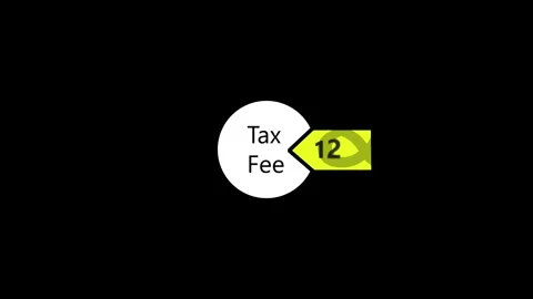 Animated Pie Chart Showing Tax Fee Breakdown With Yellow Segment Highlighte.. Stock Footage 341008251