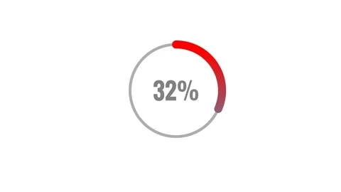 Animated Pie Chart Video Showing 55 Percent On White Background Stock Footage 315880749