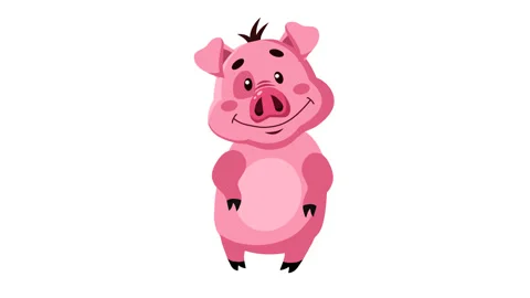 Animated pig 1 Full HD Stock Footage 86230916