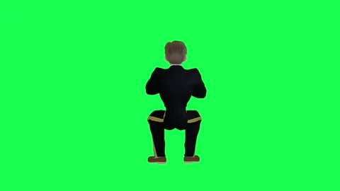 Animated pilot boy playing video game isolated back angle green screen Stock Footage 252662982