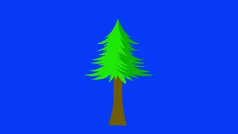 Animated pine tree on a green screen, gr... | Stock Video | Pond5