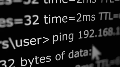 Animated Ping Networking Commands Line Stock Footage 221573415