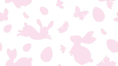 Animated Pink Easter Silhouette Pattern Loop on White Background Vidéo 330168104