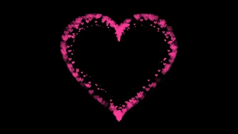 Animated pink heart on a black background Stock Footage 335578349
