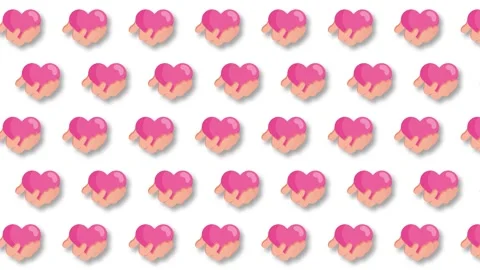 Animated Pink Heart Pattern Loop Background for Child Health Day Concept an.. Stock Footage 344365023