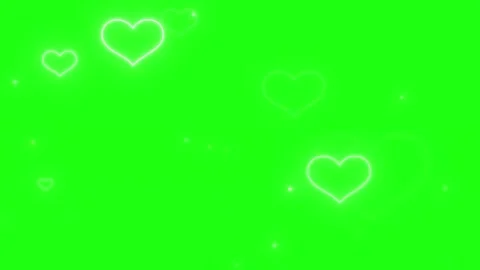 Animated pink hearts float on green background with sparkles Stock-Footage 338246176