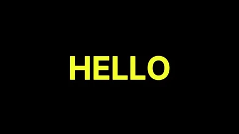 Animated pink hello text on black background Stock Footage 337465491
