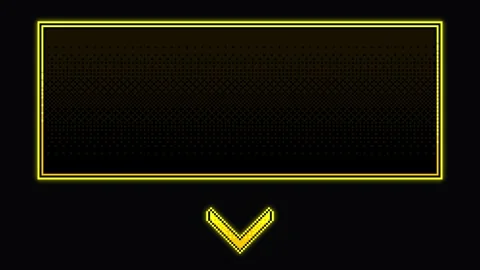 Animated Pixel Arrow with Text Frame on Dark Background Stock Footage 315029581