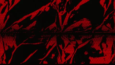 Animated pixel background with bitmap texture of pixel dither Stock Footage 301171037