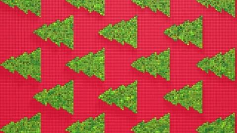Animated pixel background with Christmas trees Stock-Footage 222151404