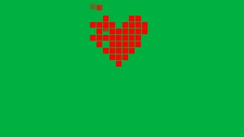 Animated Pixel Heart 動画素材 129474645
