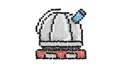 Animated Pixel icon. Observatory. Station for observing space, stars and pl.. Stock Footage 263296822