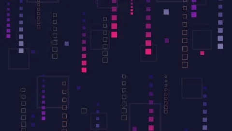 Animated pixels that fall like rain. Stock Footage 141172929