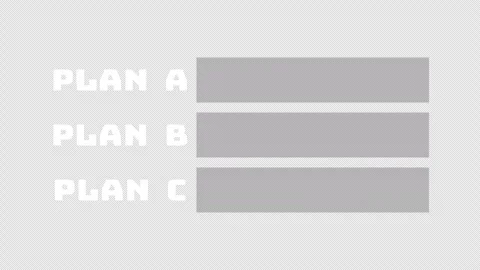 Animated Plan A Plan B Plan C option list bars Stock Footage 335906614