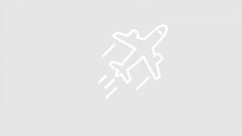 Animated plane white line icon Stock Footage 225636091
