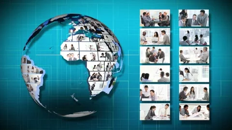 Animated planet globe turning on itself Stock Footage 8658316