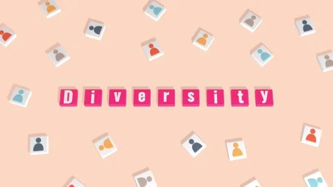 Animated Plastic Cubes With The Word Diversity. Stock Footage 276307632