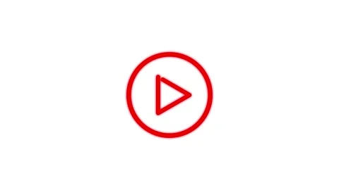 Animated play and stop button on white screen. Animation play and stop button Stock Footage 304718541