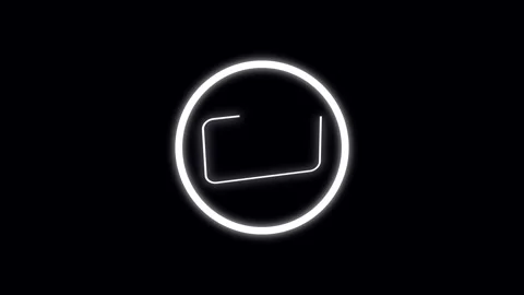 Animated play button abstract icon. Black screen digital interface motion g.. Stock Footage 321445195