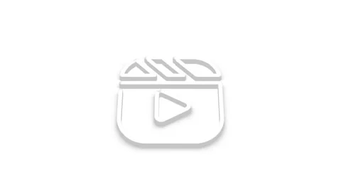 Animated play button icon appearing on white background dynamic motion graphi Stock Footage 341228716