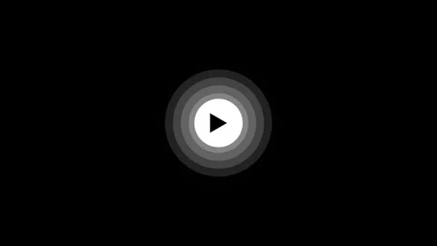 Animated play button, play saymbol icon with wave design animation on backg.. Vídeo Stock 336549413